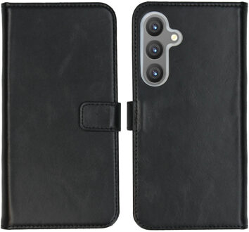 Selencia Echt Leren Bookcase voor de Samsung Galaxy S24 Plus - Zwart