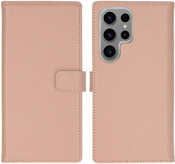 Selencia Echt Leren Bookcase voor de Samsung Galaxy S24 Ultra - Dusty Pink Lichtroze