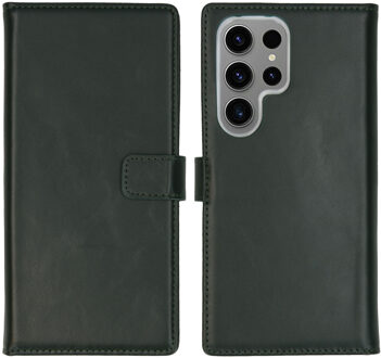 Selencia Echt Leren Bookcase voor de Samsung Galaxy S24 Ultra - Groen