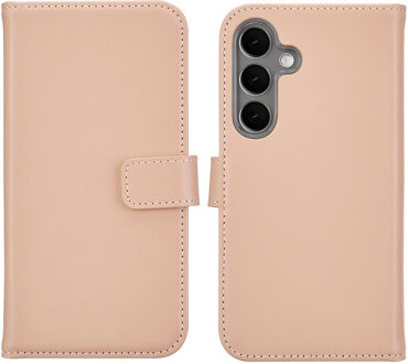 Selencia Echt Leren Bookcase voor de Samsung Galaxy S25 - Dusty Pink Roze