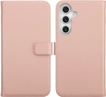 Selencia Echt Leren Bookcase voor de Samsung Galaxy S25 FE - Dusty Pink Lichtroze