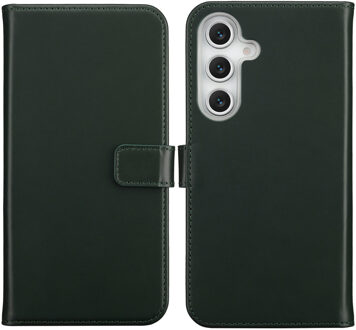 Selencia Echt Leren Bookcase voor de Samsung Galaxy S25 FE - Groen