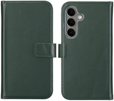 Selencia Echt Leren Bookcase voor de Samsung Galaxy S25 - Groen