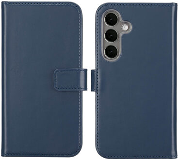 Selencia Echt Leren Bookcase voor de Samsung Galaxy S25 Plus - Blauw
