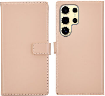 Selencia Echt Leren Bookcase voor de Samsung Galaxy S25 Ultra - Dusty Pink Roze
