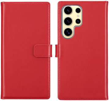 Selencia Echt Leren Bookcase voor de Samsung Galaxy S25 Ultra - Rood