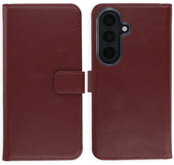 Selencia Echt Leren Bookcase voor de Samsung Galaxy S26 - Burgundy Donkerrood