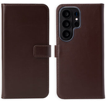 Selencia Echt Leren Bookcase voor de Samsung Galaxy S26 Ultra - Bruin