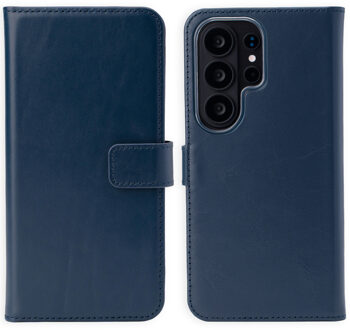 Selencia Echt Leren Bookcase voor de Samsung Galaxy S26 Ultra - Donkerblauw