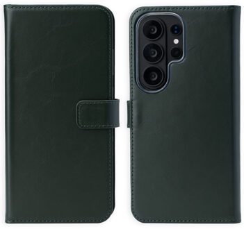 Selencia Echt Leren Bookcase voor de Samsung Galaxy S26 Ultra - Groen