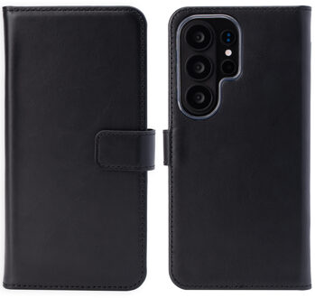 Selencia Echt Leren Bookcase voor de Samsung Galaxy S26 Ultra - Zwart