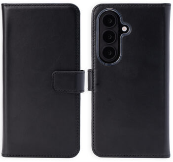 Selencia Echt Leren Bookcase voor de Samsung Galaxy S26 - Zwart