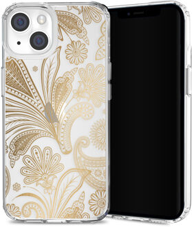 Selencia Fashion Extra Beschermende Backcover voor de iPhone 14 Plus - Paisley Gold Goud