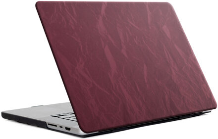 Selencia Fluwelen Cover voor de Apple MacBook Air 13 inch (2022 / 2024 M3 chip / 2025 M4 chip) - Donkerrood - 13.3