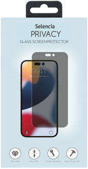 Selencia Gehard Glas Privacy Screenprotector voor de Apple iPhone 14 Pro Max Transparant