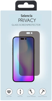 Selencia Gehard Glas Privacy Screenprotector voor de Apple iPhone 14 Pro Transparant