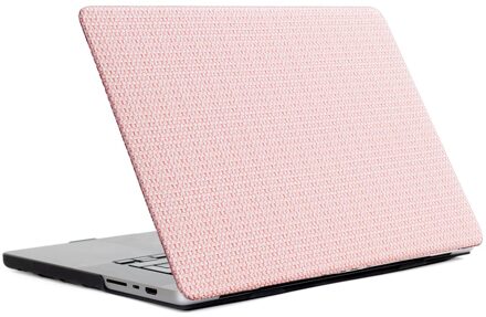 Selencia Geweven Cover voor de Apple MacBook Pro 14 inch (2021 / 2023 M3 chip / 2024 M4 chip / 2025 M5 chip) - Roze