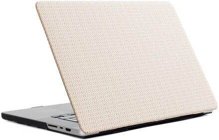 Selencia Geweven Cover voor de Apple MacBook Pro 16 inch (2021 / 2023 M3 chip / 2024 M4 chip) - Beige