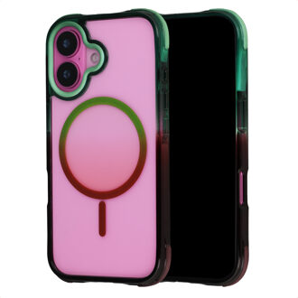 Selencia Gradient Backcover met MagSafe voor de Apple iPhone 16 - Groen / Bruin Meerkleurig