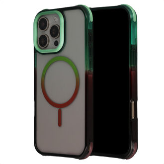 Selencia Gradient Backcover met MagSafe voor de Apple iPhone 16 Pro Max - Groen / Bruin Meerkleurig
