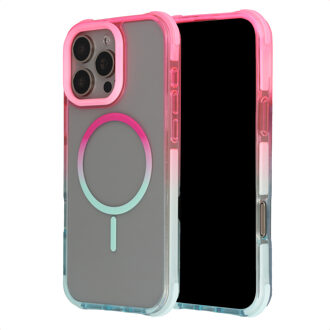 Selencia Gradient Backcover met MagSafe voor de Apple iPhone 16 Pro Max - Roze / Blauw Meerkleurig