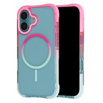 Selencia Gradient Backcover met MagSafe voor de Apple iPhone 16 - Roze / Blauw Meerkleurig
