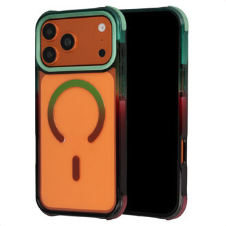 Selencia Gradient Backcover met MagSafe voor de Apple iPhone 17 Pro - Groen / Bruin Meerkleurig