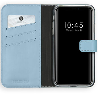 Selencia iPhone 11 hoesje bookcase - hoesje iPhone 11 apple bookcase - iPhone 11 bookcase - telefoonhoesje iPhone 11 bookcase - hoesje iPhone 11 - Leer - Blauw - Selencia Echt Lederen Bookcase