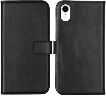 Selencia iPhone Xr hoesje bookcase - hoesje iPhone Xr bookcase - iPhone Xr bookcase - telefoonhoesje iPhone Xr - iPhone Xr hoesje siliconen - hoesje iPhone Xr apple - Leer - Zwart - Selencia Echt Lederen Bookcase