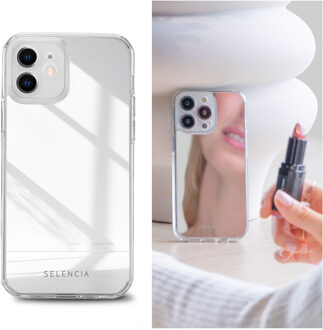 Selencia Mirror Backcover voor de Apple iPhone 12 (Pro) - Zilver