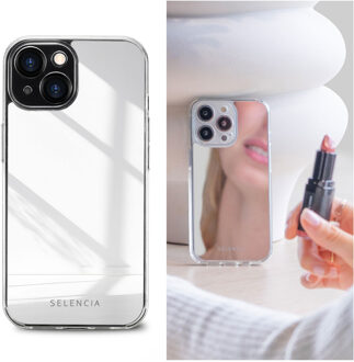 Selencia Mirror Backcover voor de Apple iPhone 15 - Zilver