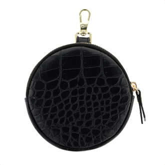 Selencia Nova Mini Pouch - Croco Black Zwart - One size