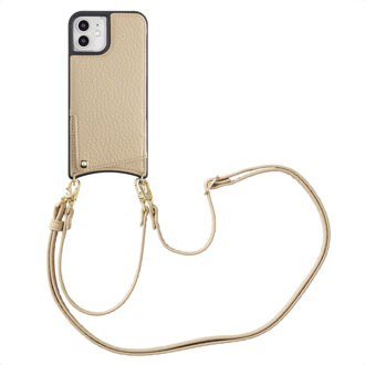 Selencia Nova Telefoonhoes met Koord en Pashouder voor de Apple iPhone 12 (Pro) - Beige