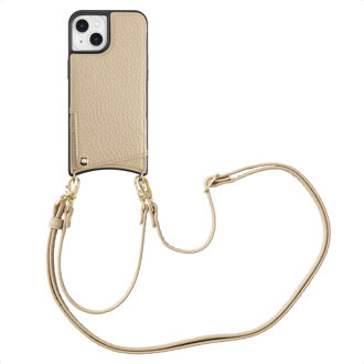 Selencia Nova Telefoonhoes met Koord en Pashouder voor de Apple iPhone 14 / 13 - Beige