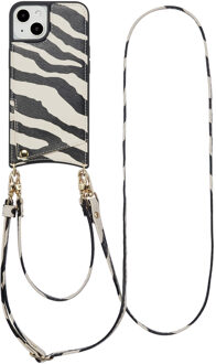 Selencia Nova Telefoonhoes met Koord en Pashouder voor de Apple iPhone 14 / 13 - Zazzy Zebra Meerkleurig