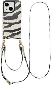Selencia Nova Telefoonhoes met Koord en Pashouder voor de Apple iPhone 15 - Zazzy Zebra Meerkleurig