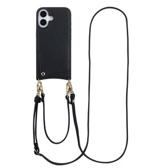 Selencia Nova Telefoonhoes met Koord en Pashouder voor de Apple iPhone 17 - Zwart