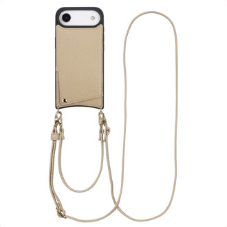 Selencia Nova Telefoonhoes met Koord en Pashouder voor de Apple iPhone Air - Beige