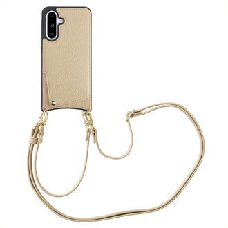 Selencia Nova Telefoonhoes met Koord en Pashouder voor de Samsung Galaxy A36 / A56 - Beige