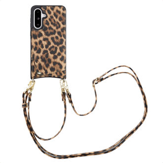 Selencia Nova Telefoonhoes met Koord en Pashouder voor de Samsung Galaxy A36 / A56 - Leopard Meerkleurig