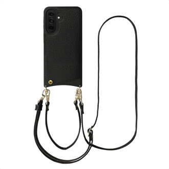 Selencia Nova Telefoonhoes met Koord en Pashouder voor de Samsung Galaxy A37 (5G) - Zwart