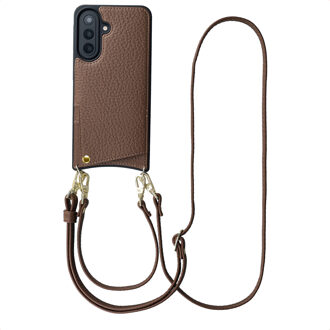 Selencia Nova Telefoonhoes met Koord en Pashouder voor de Samsung Galaxy A57 (5G) - Mocha Brown Meerkleurig