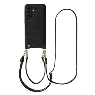 Selencia Nova Telefoonhoes met Koord en Pashouder voor de Samsung Galaxy A57 (5G) - Zwart