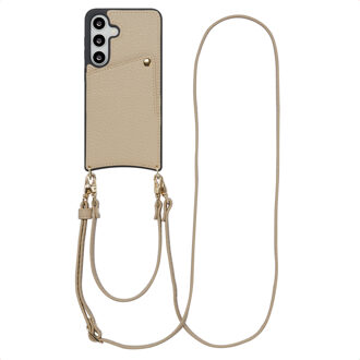 Selencia Nova Telefoonhoes met Koord en Pashouder voor de Samsung Galaxy S24 / S25 - Beige