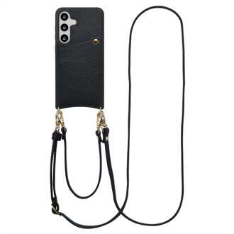 Selencia Nova Telefoonhoes met Koord en Pashouder voor de Samsung Galaxy S24 / S25 - Zwart