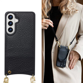 Selencia Nova Telefoonhoes met Koord en Pashouder voor de Samsung Galaxy S26 Plus - Zwart