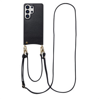 Selencia Nova Telefoonhoes met Koord en Pashouder voor de Samsung Galaxy S26 Ultra - Zwart