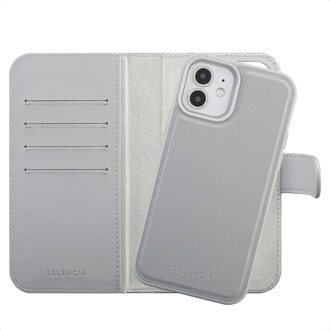 Selencia Olyn Uitneembare Bookcase met MagSafe voor de Apple iPhone 12 (Pro) - Grijs