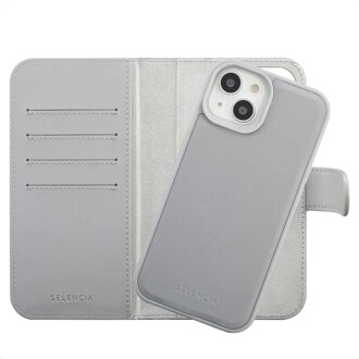 Selencia Olyn Uitneembare Bookcase met MagSafe voor de Apple iPhone 15 - Grijs