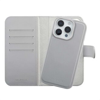 Selencia Olyn Uitneembare Bookcase met MagSafe voor de Apple iPhone 16 Pro - Grijs